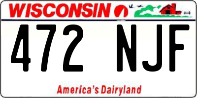 WI license plate 472NJF