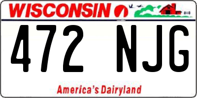 WI license plate 472NJG