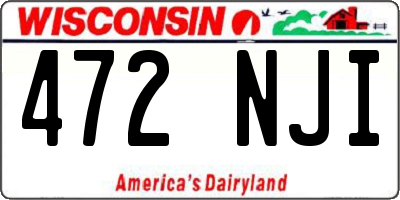 WI license plate 472NJI