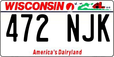 WI license plate 472NJK