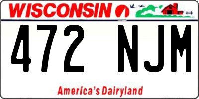 WI license plate 472NJM