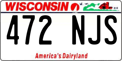 WI license plate 472NJS