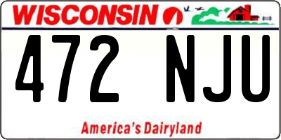 WI license plate 472NJU