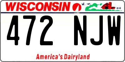 WI license plate 472NJW