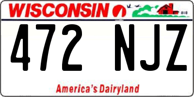 WI license plate 472NJZ