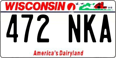 WI license plate 472NKA