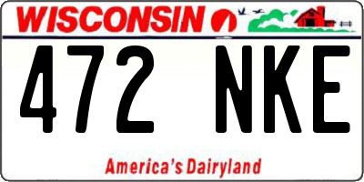 WI license plate 472NKE