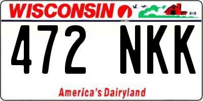 WI license plate 472NKK