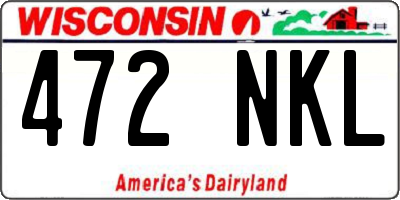 WI license plate 472NKL