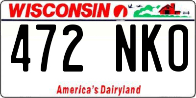 WI license plate 472NKO