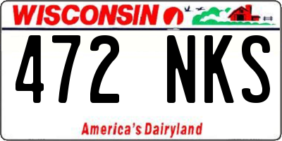 WI license plate 472NKS