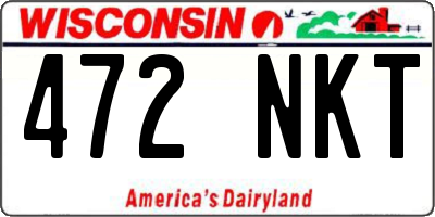 WI license plate 472NKT