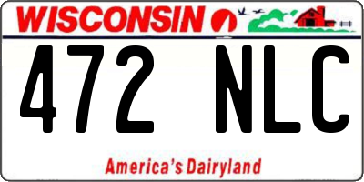 WI license plate 472NLC