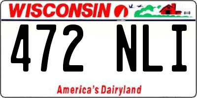 WI license plate 472NLI