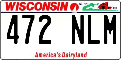 WI license plate 472NLM