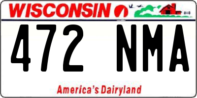 WI license plate 472NMA