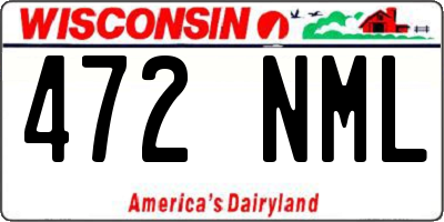 WI license plate 472NML