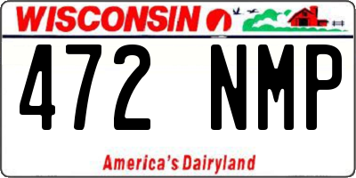 WI license plate 472NMP