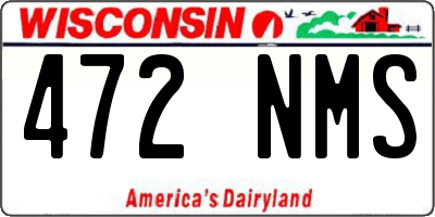 WI license plate 472NMS