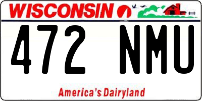 WI license plate 472NMU