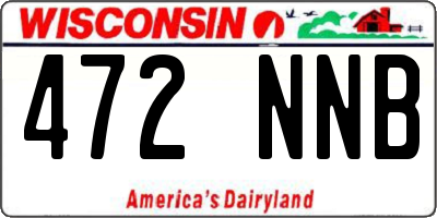 WI license plate 472NNB