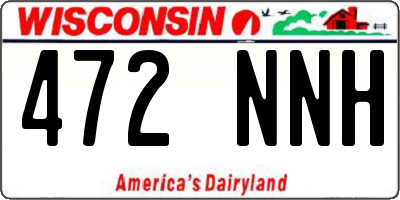 WI license plate 472NNH