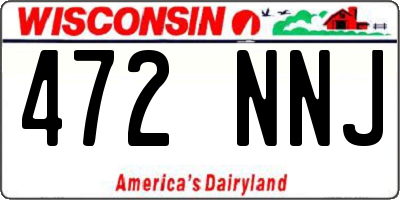 WI license plate 472NNJ