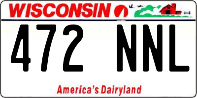 WI license plate 472NNL