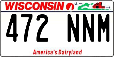 WI license plate 472NNM