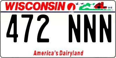 WI license plate 472NNN