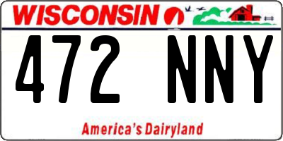 WI license plate 472NNY
