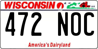 WI license plate 472NOC