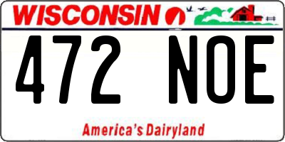 WI license plate 472NOE