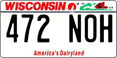 WI license plate 472NOH
