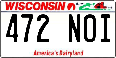 WI license plate 472NOI