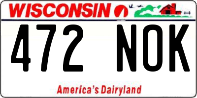 WI license plate 472NOK