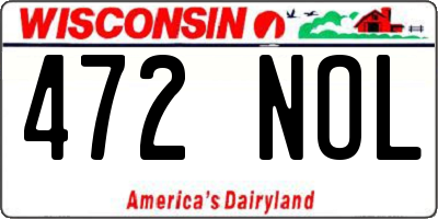 WI license plate 472NOL