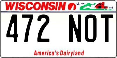 WI license plate 472NOT