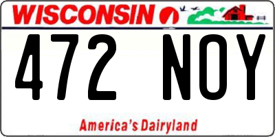 WI license plate 472NOY