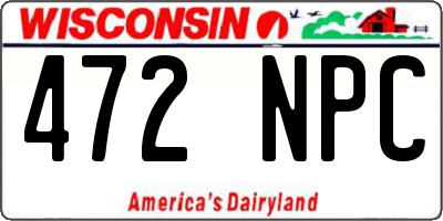 WI license plate 472NPC