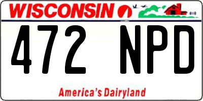 WI license plate 472NPD