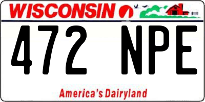 WI license plate 472NPE