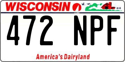 WI license plate 472NPF