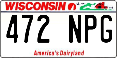 WI license plate 472NPG