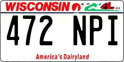 WI license plate 472NPI