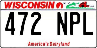 WI license plate 472NPL