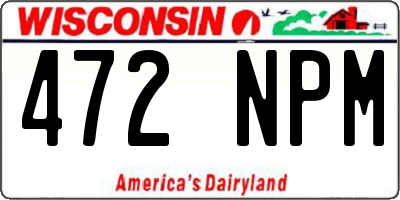 WI license plate 472NPM