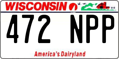 WI license plate 472NPP