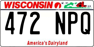 WI license plate 472NPQ