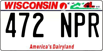 WI license plate 472NPR